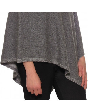 Poncho cashmere double-face