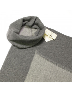 Poncho cashmere double-face