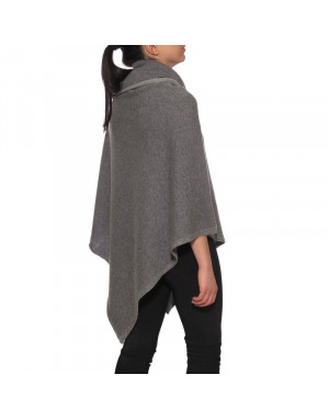 Poncho cashmere double-face