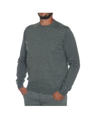 Maglia, maglione girocollo uomo cashmere grigio