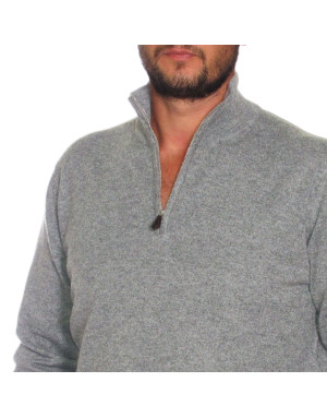 Maglia lupetto con zip cashmere