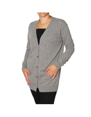 Cardigan giacca cashmere donna colore grigio