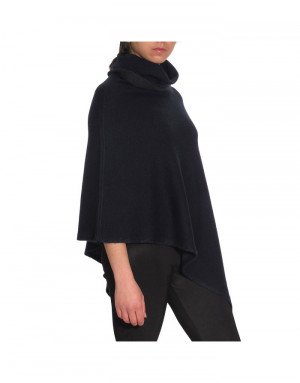 Poncho cashmere double-face