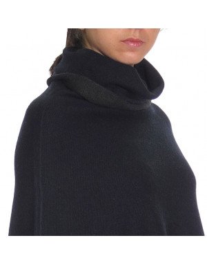 Poncho cashmere double-face