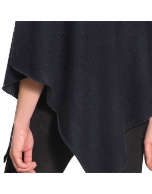 Poncho cashmere double-face