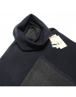 Poncho cashmere double-face