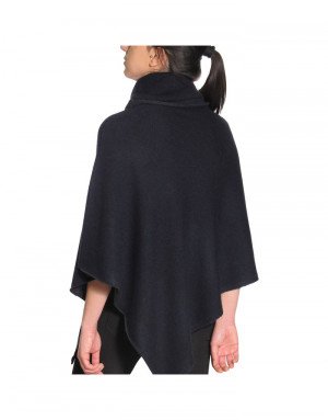 Poncho cashmere double-face