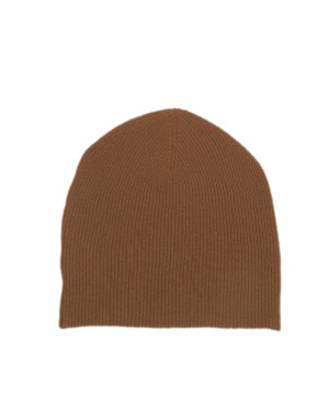 Cappello cashmere a coste marrone