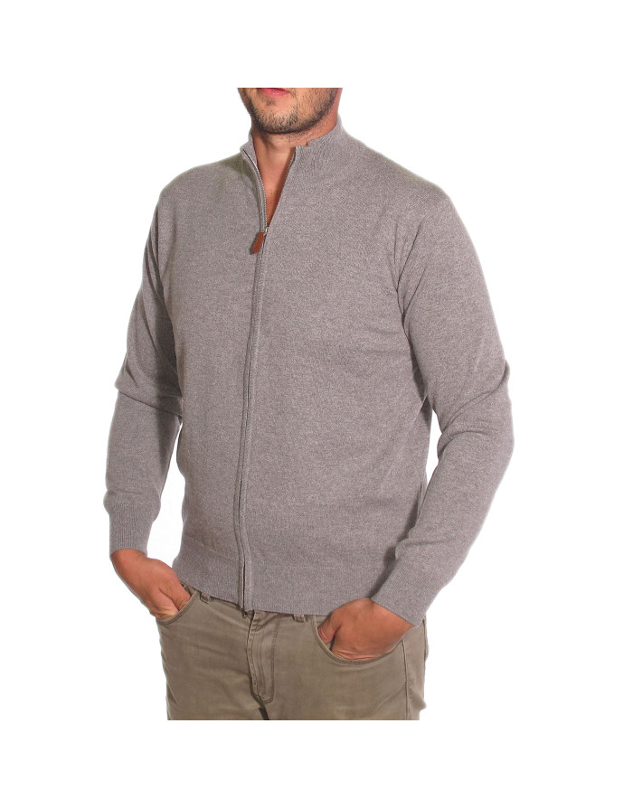 Cardigan cashmere con zip